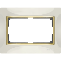 Рамка для двойной розетки Werkel Snabb WL03-Frame-01-DBL-white-GD белая/золото