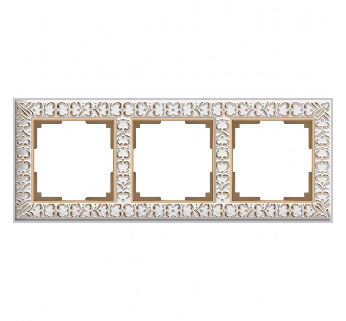 Рамка трехместная Werkel Antik WL07-Frame-03 белое золото