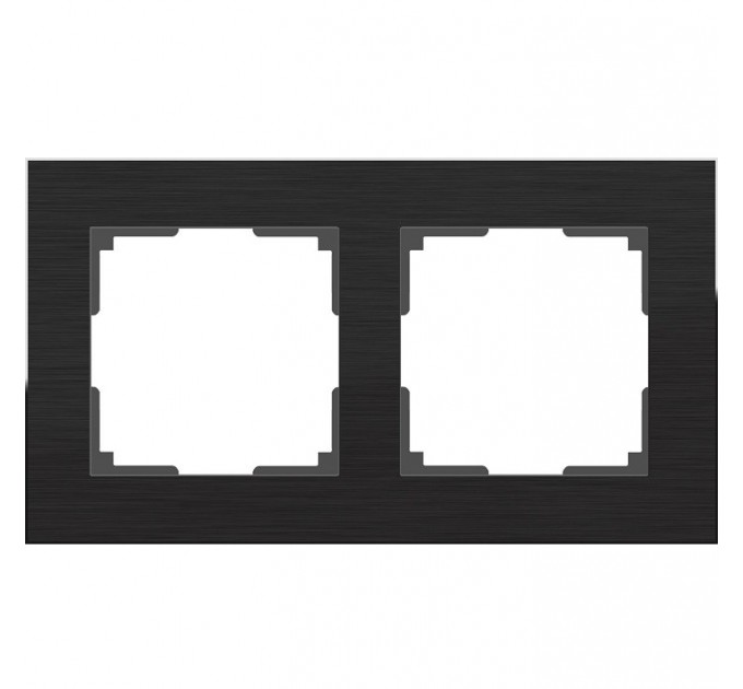 Рамка двухместная Werkel Aluminium WL11-Frame-02 черный алюминий