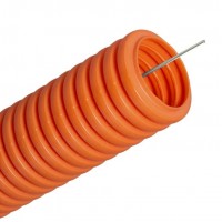 Труба ПНД гофрированная DKC 71925 d25 мм с протяжкой оранжевая
