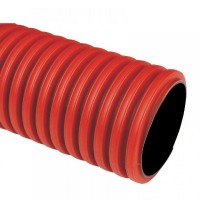 Труба ПВХ гофрированная d16 мм красная 1 м