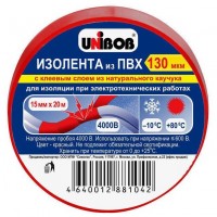 Клейкая лента Unibob 59646 электроизоляционная красная 20000х15 мм