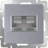 Механизм розетки компьютерной Werkel Ethernet WL06-RJ45+RJ45 двойной серебряный