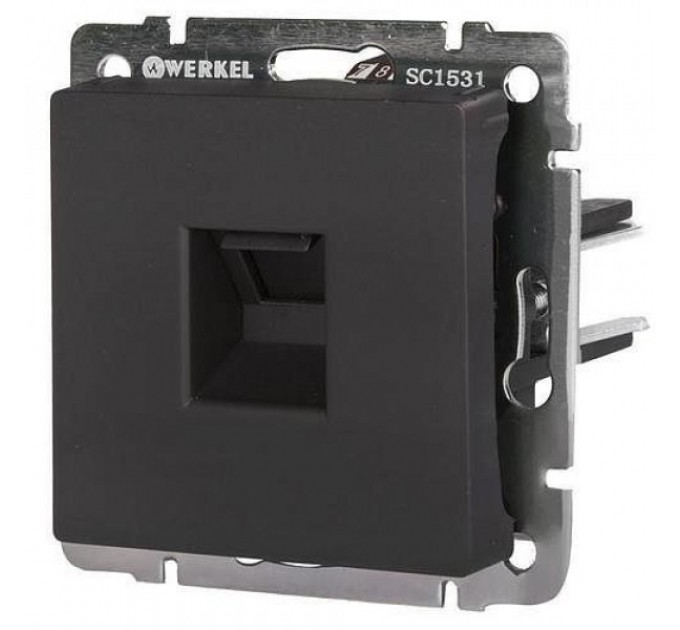 Механизм розетки компьютерной Werkel Ethernet WL08-RJ-45 черный матовый