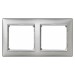 Рамка двухместная Legrand Valena 770352 горизонтальная алюминий/серебряный штрих