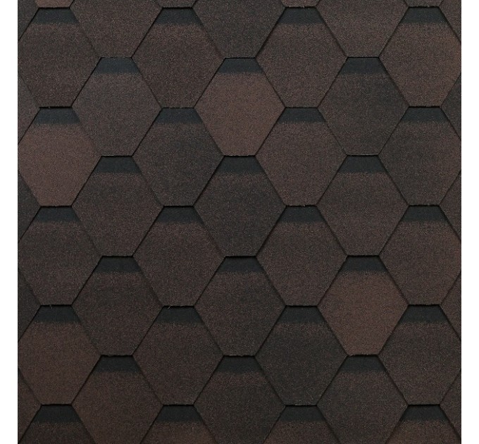Гибкая черепица Технониколь Шинглас, серия Оптима, цвет коричневый 3 м2